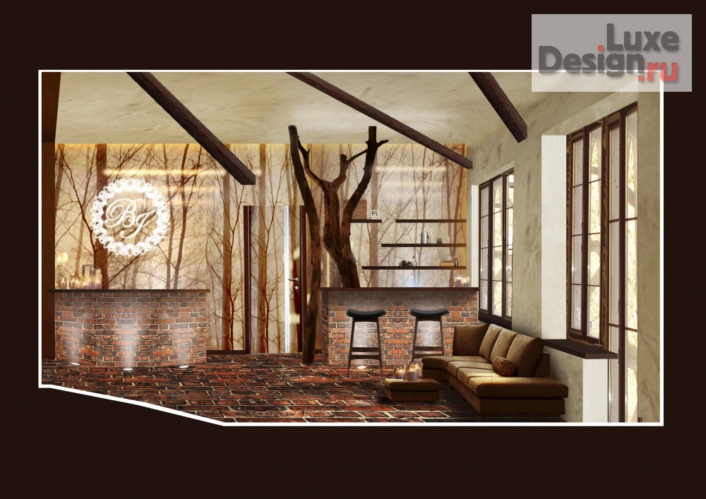 Дизайн интерьера салона красоты "Разработка концепции (эскиз-идеи)  интерьера спа центра "Основной инстинкт" в поселке Красная поляна г. Сочи" (фото 1)