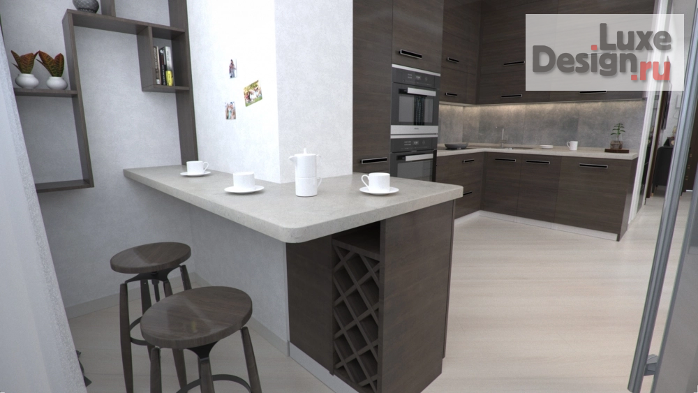 Дизайн интерьера однокомнатной квартиры "Дизайн проект однокомнатной квартиры 54 м2 в ж/к Лазурный " (фото 3)