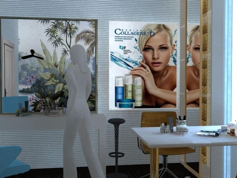 Дизайн интерьера салона красоты в Астрахани "Студия визажа OCEAN CHIC"